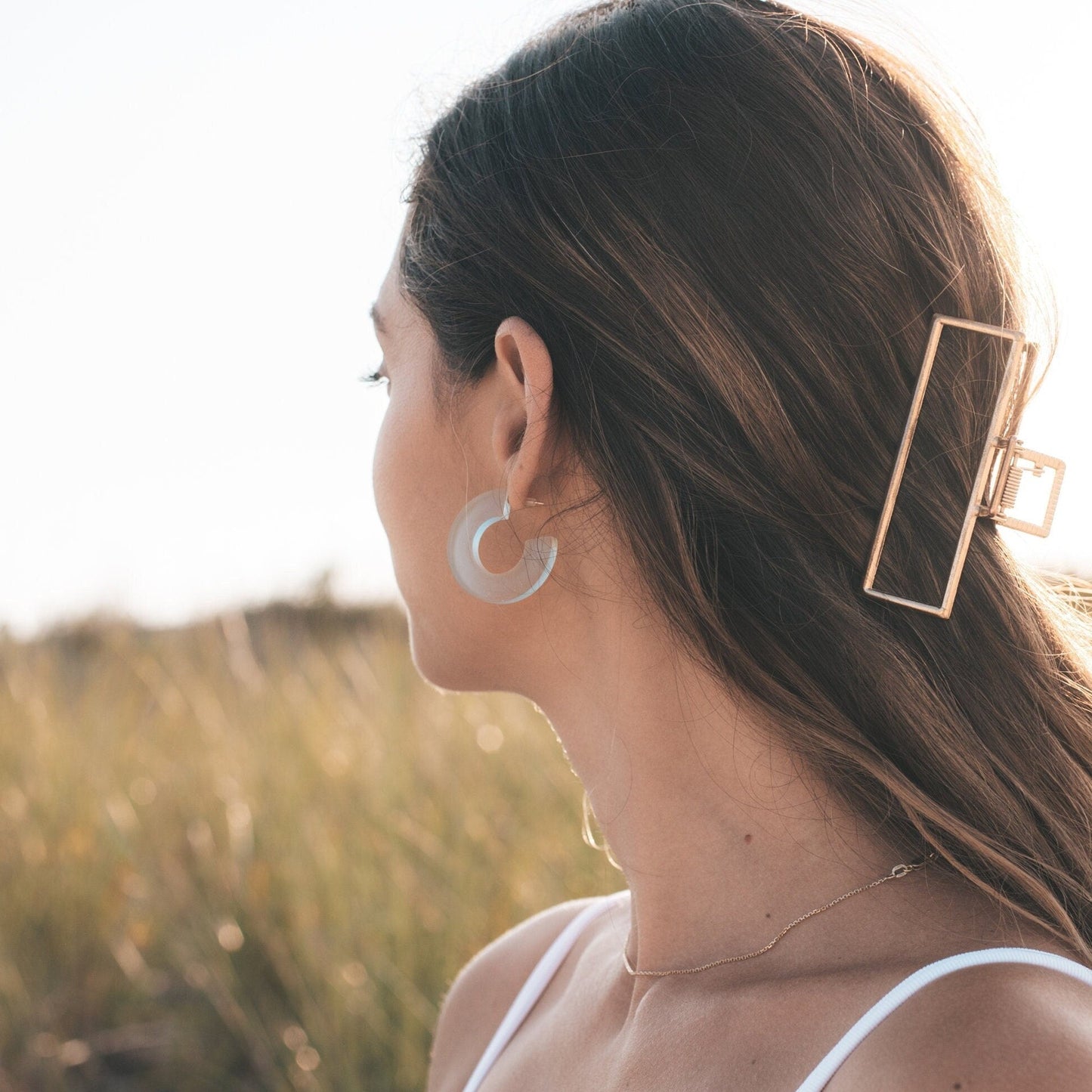 Sea Glass Hoop Earrings