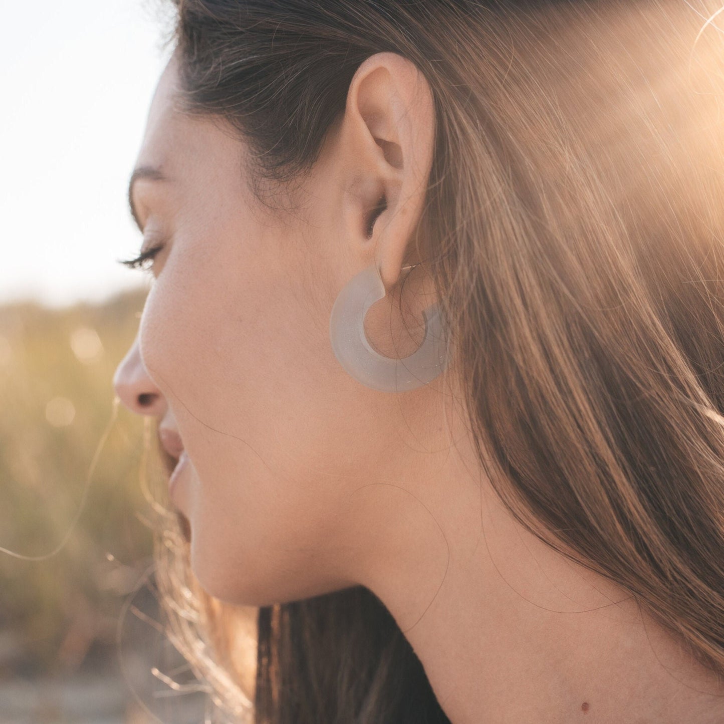 Sea Glass Hoop Earrings